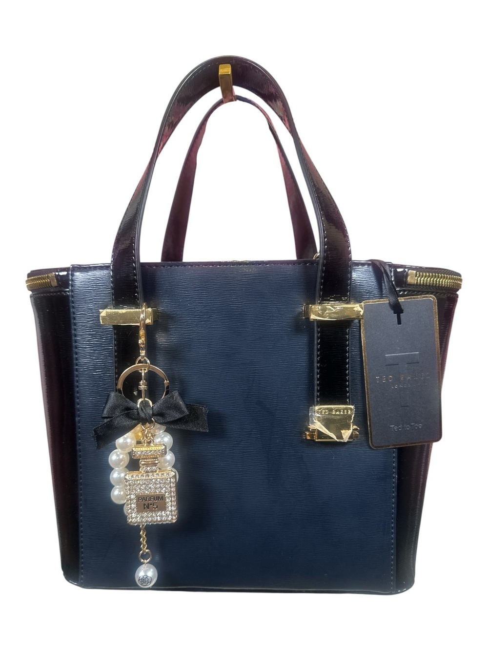 Ted Baker “Paige” Two Tone Leather Mini Tote Satchel